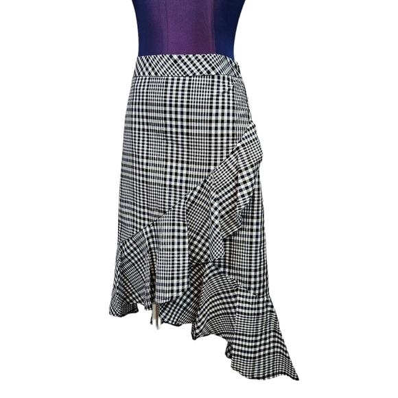 NWT Trina Turk Nikita Picnic Plaid Wrap Ruffle Skirt Size 0 Women's - Picture 11 of 12